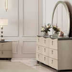 Michael Amini Fantosini Dresser with Mirror - Silver Mist