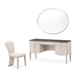 Michael Amini Fantosini Vanity Set with Mirror & Chair - Silver Mist