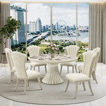 Michael Amini Fantosini 5 pc Round Dining Table set - Silver Mist