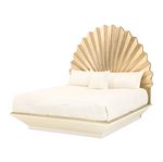 Michael Amini Fantosini Gold Eastern King Fan Bed - Gold Leaf