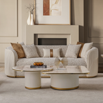 Michael Amini Gineverra Bouclé Sofa - Biscotti