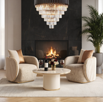 Michael Amini Gineverra Bouclé Accent Chair - Biscotti