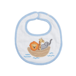 Mud Pie Noah's Ark Applique Terry Bib - Blue