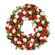 CIRCLE OF LIFE WREATH- RED & WHITE- ON SALE WAS $179