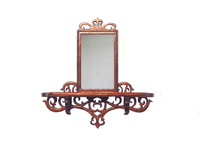  1:24 Solid Rosewood Fretwork Mirror Shelf  BGMH-2209