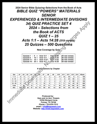 034d) 2024 Experienced Quiz Set 4 - Acts 14:28 (519 Verses) Download