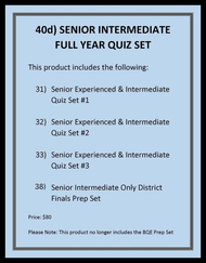 2027 Senior (Intermediate) Full Year Quiz Sets - Downloadable Copy