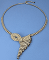 Black & Crystal Swirl Vintage Rhinestone Necklace