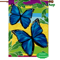 Bright Blue Butterflies : Illuminated Flags