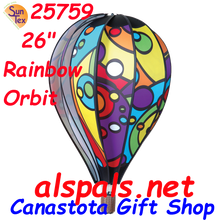 25759 Rainbow Orbit 26" Hot Air Balloons (25759) Wind Spinner.  The 26" Rainbow Orbit is the newest addition in the 26" Balloon size. It is fast becoming everyone's favorite  large balloon.