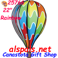 Rainbow Orbit 22" Hot Air Balloons (25766) Wind Spinner