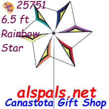 25751 Rainbow Star : 6.5' Wind Blades (25751).   Wind Blades and Wind Generators are attention grabbing display pieces. Whether for a business or your residence,  it will be the biggest on the block or in the neighborhood. Order from Canastota Gift Shop today.