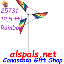 25731  Rainbow : 12' Wind Generators (25731).  When you want to make a large statement or cause a " LOOK AT ME " Premier Wind Generators are the TICKET. Great for your business or Estate. Order from Canastota Gift Shop & we will ship right away.