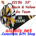 22156  Black & Yellow 'GO TEAM' : Go Team Triple Spinners (22156)