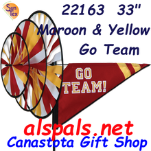 22163 Maroon & Yellow 'GO TEAM' : Go Team Triple Spinners (22163)