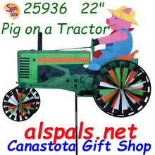 26848  Pig on a Tractor 22": Tractor Spinners (26848)