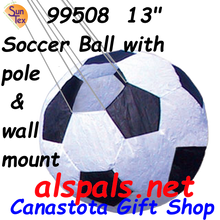 99508  13" Soccer Ball with 60 inch Pole & Wall Mount (99508)