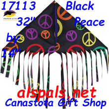 17113  Delta Fringe "Black Peace Signs " : Fun Flyer (17113)