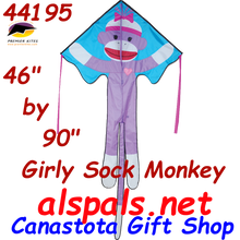 44195  Monkey ( Girly Sock ): Large Easy Flyer Kites by Premier (44195)