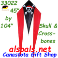 33022  Skull & Crossbones: Delta Flo-Tail 45" Kites by Premier (33022)