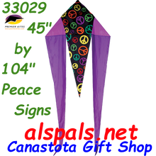 33029   Peace Signs: Delta Flo-Tail 45" Kites by Premier (33029)