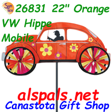 26831  22" Orange VW Hippie Mobile: Vehicle Spinners (26831)