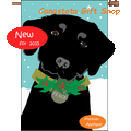 Christmas Black Lab  (Dog):     Double-sided Applique