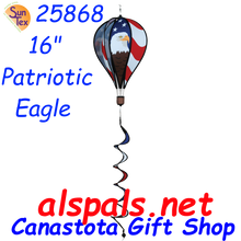 Eagle (Patriotic) 16" Hot Air Balloons (25868)     Eagle (Patriotic)  Size 12 inch by 16 inch  with 30 inch twister tail