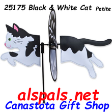 25176 Black & White Cat 19.5": Petite Wind Spinner (25176)