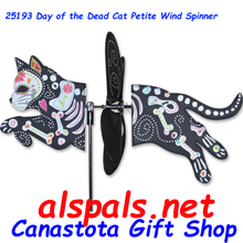 25193 Day of the Dead Cat 19.5": Petite Wind Spinner (25193)