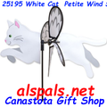 25195 Cat ( White ) 19.5": Petite Wind Spinner (25195)