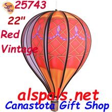 25743 Red Vintage 22" Hot Air Balloons (25743)