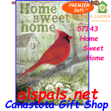 57143 Home Sweet Home (Cardinal) : PremierSoft House Flag (57143)