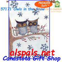 57171 Owls in the Snow : PremierSoft House Flag (57171)