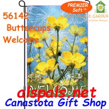 56142 Buttercups Welcome : PremierSoft Garden Flag (56142)