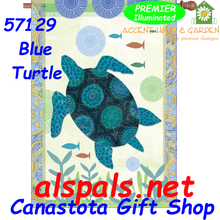 57129 Blue Turtle : Illuminated House Flag (57129)