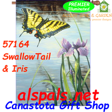 57164 SwallowTail & Iris : Illuminated House Flag (57164)