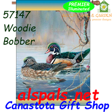 57147Woodie Bobber (Ducks) : Illuminated House Flag (57147)