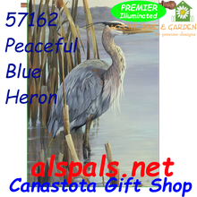 57162 Peaceful Blue Heron : Illuminated House Flag (57162)