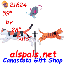 21624 Cats 59" Single Tier Carousel Wind Spinners (21624)
