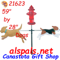 21623 Dogs 59" : Single Tier Carousel Wind Spinners (21623)