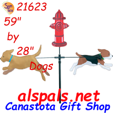 21623 Dogs 59" : Single Tier Carousel Wind Spinners (21623)