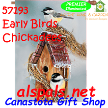 57193   Early Birds Chickadee : Illuminated House Flag (57193)