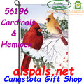 56496  Cardinal & Hemlock : Premier Illuminated Garden Flag (56196)