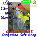 56186  Cardinal & Waterfall : Garden Flag by Premier Illuminated (56186)