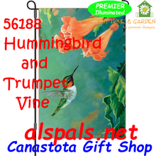 56188  Hummingbird & Trumpet Vine : Garden Flag by Premier Illuminated (56188)