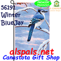 56191  Winter Blue Jay : Garden Flag by Premier Illuminated (56191)