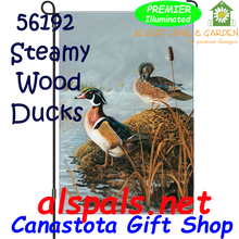 56192  Steamy Wood Ducks : Garden Flag by Premier Illuminated (56192)