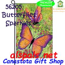 56205  Butterfly Sparkles : Garden Flag by Premier Illuminated (56205)