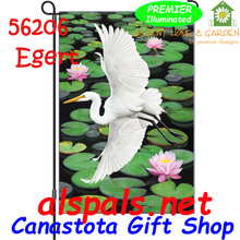 89506  Egret Elegance : Garden Flag by Premier Illuminated (56206)